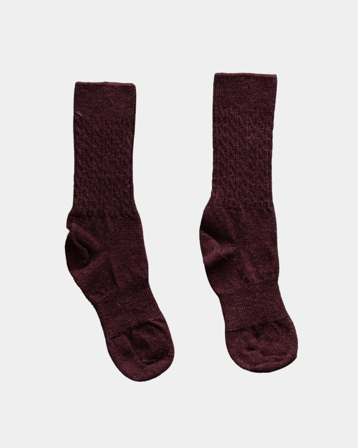 Mohair Wool Cable Knit Crew Sock (+4 colors)