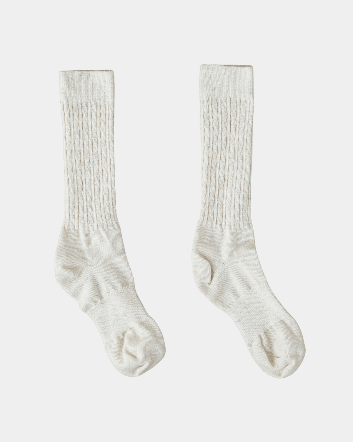 Mohair Wool Cable Knit Crew Sock (+4 colors)