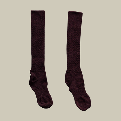 Mohair Wool Cable Knit Knee High Sock (+4 colors)