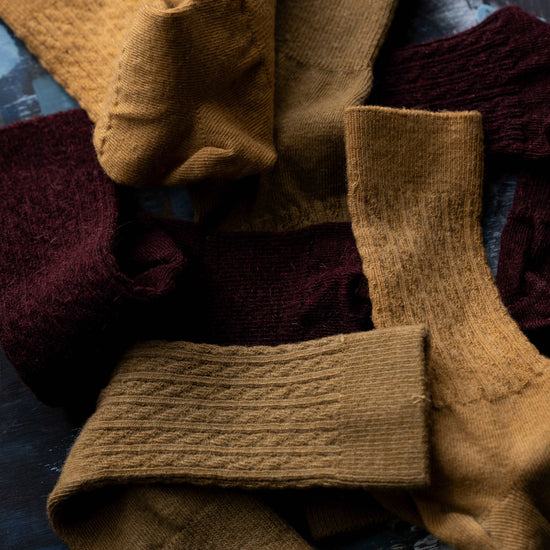 Botanically Dyed Cable Knit Knee High Sock