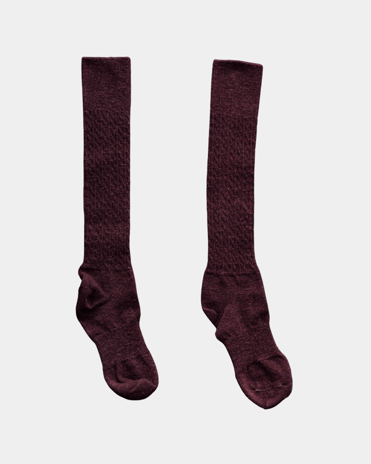 Mohair Wool Cable Knit Knee High Sock (+4 colors)