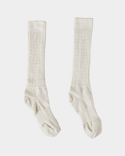 Mohair Wool Cable Knit Knee High Sock (+4 colors)