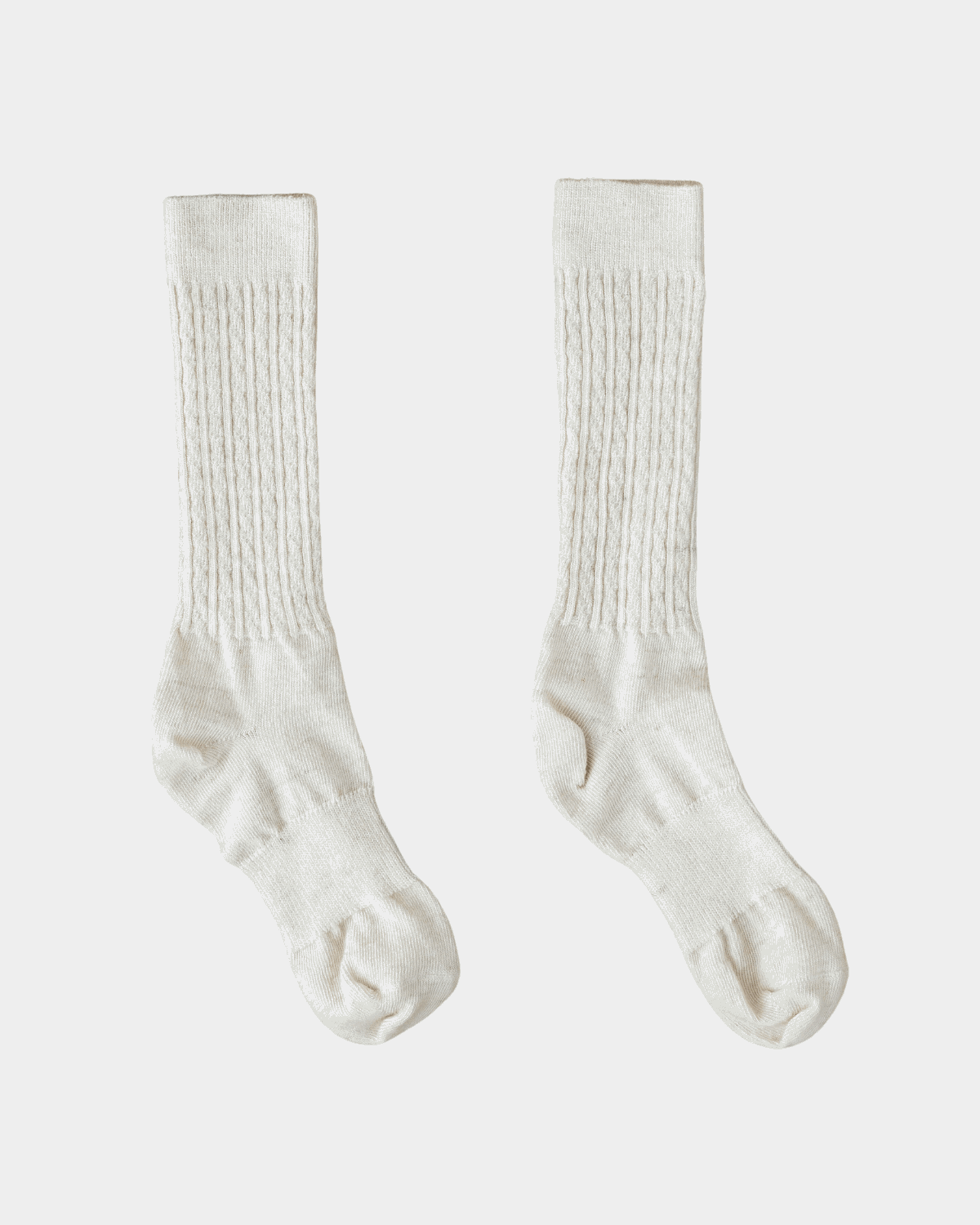 Mohair Wool Cable Knit Crew Sock (+4 colors)